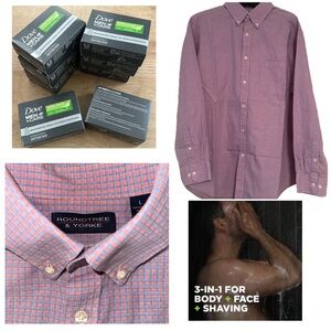Men’s Bundle [BRAND NEW Roundtree & Yorke Shirt (L) 👔 + Dove Soap (8 bars) 🧼]